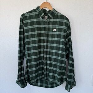 Great Lakes Green Loon Flannel Button Down Mens Size Small